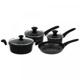 Herzberg HG-04654BLK: Set De 7 Piezas De Cocina De Hierro Fundido Con Revestimiento De...