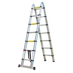 Herzberg HG-5560: Escalera telescópica retráctil de aluminio - 5.6M